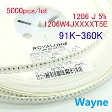 

5000pcs 1206 5% 91k/100k/110k/120k/130k/150k/160k/180k/200k/220k/240k/270k/300k/330k/360k/ 3216 J 0.25W-1/4W resistor