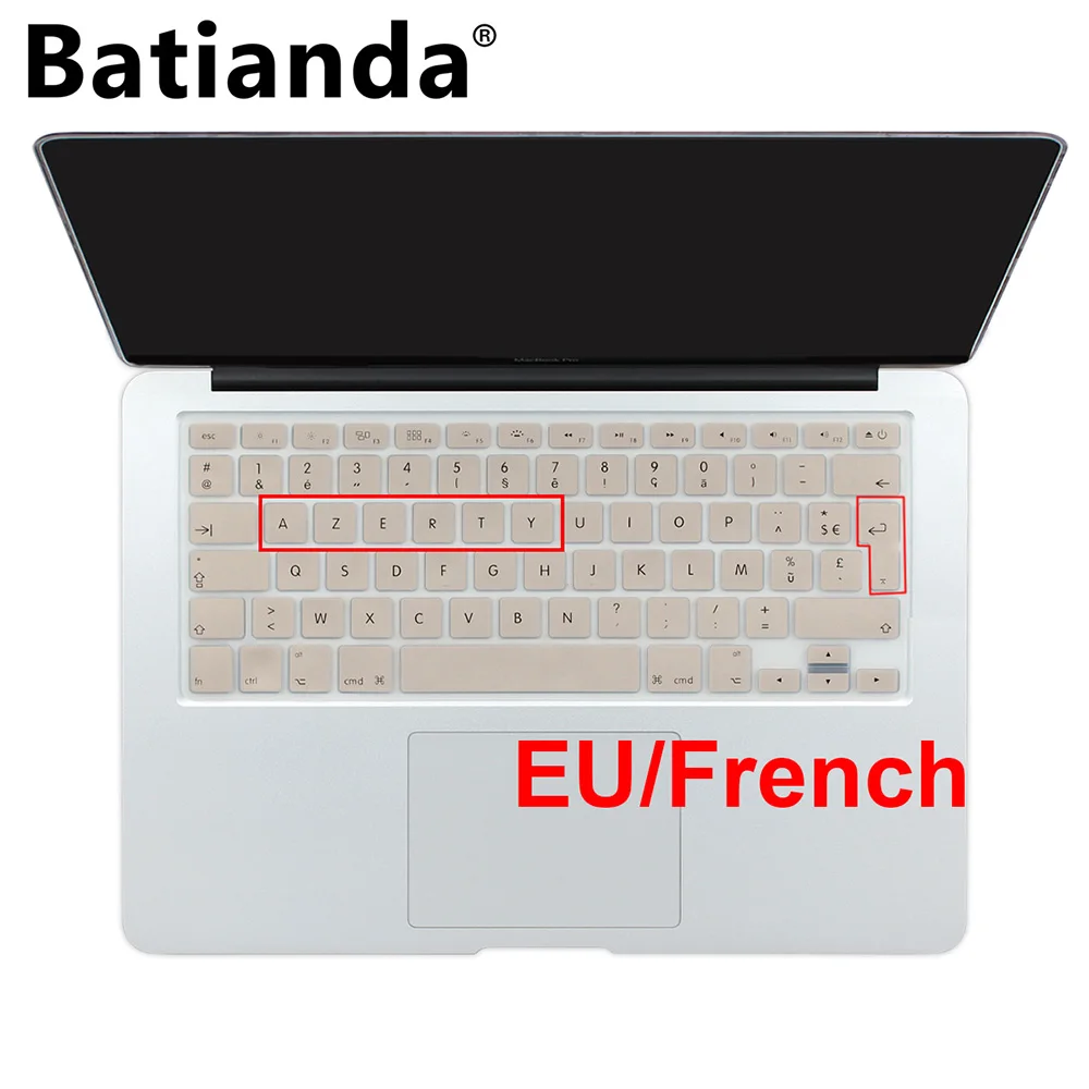 Eu French Azerty Keyboard Cover Silicone Skin For Macbook Pro 13" 15