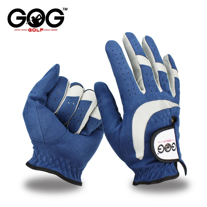 Doprava zdarma Profesionální golfové rukavice Prodyšné modré měkké látky Značka GOG Golfová rukavice levá ruka Super jemná sportovní rukavice