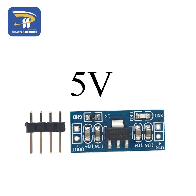 1 шт. мини 1117 5 В до 3,3 В для DC-DC понижающий модуль питания AMS1117 3,3 В LDO 800 мА AMS1117-3.3V/5,0 в
