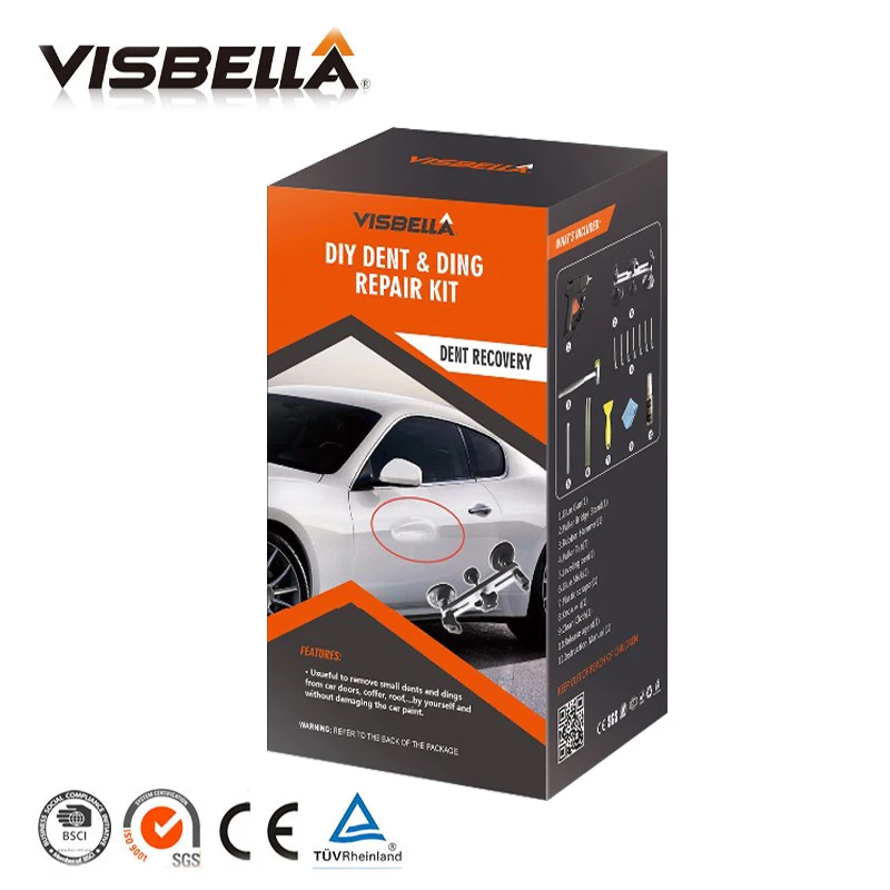 Visbella Professional Dent Ding Repair Kit автомобиля средства ухода за кожей Remover Съемник ручной инструмент наборы Авто Тяговая мост с клей пистолет