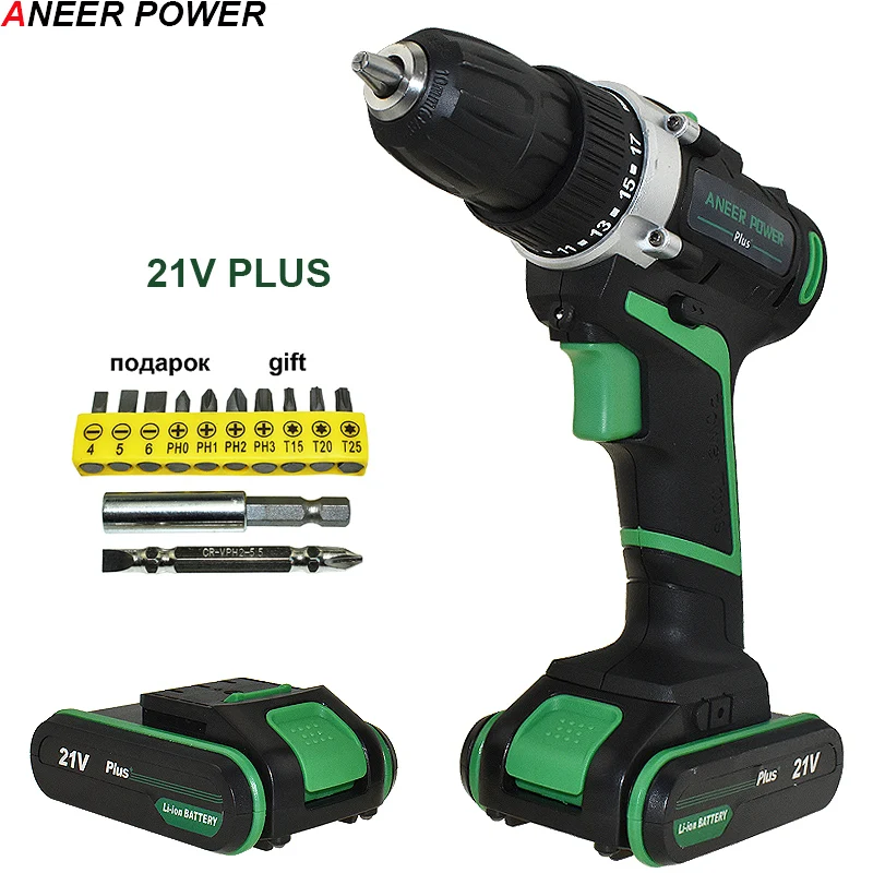 

21v Plus Electric Drill Cordless Drill Battery Drill Batteries Electric Screwdriver Power Tools Mini Drilling Screwdriver