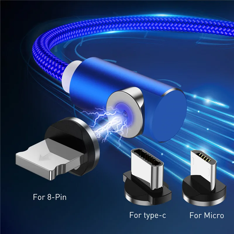 

Moskado L Shape Magentics Cable Fast Charging Cable for iphone X XS L-Line Micro usb Type-C Magnet Charger Cord For Huawei P30