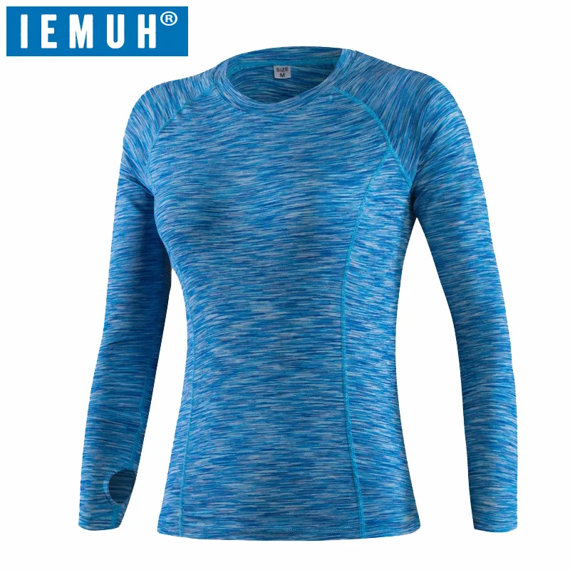 

IEMUH Brand Spring Women Sportswear T-shirts Women Running Hiking T-shirts Thermal Breathable Ski Camping Climbing T-shirts