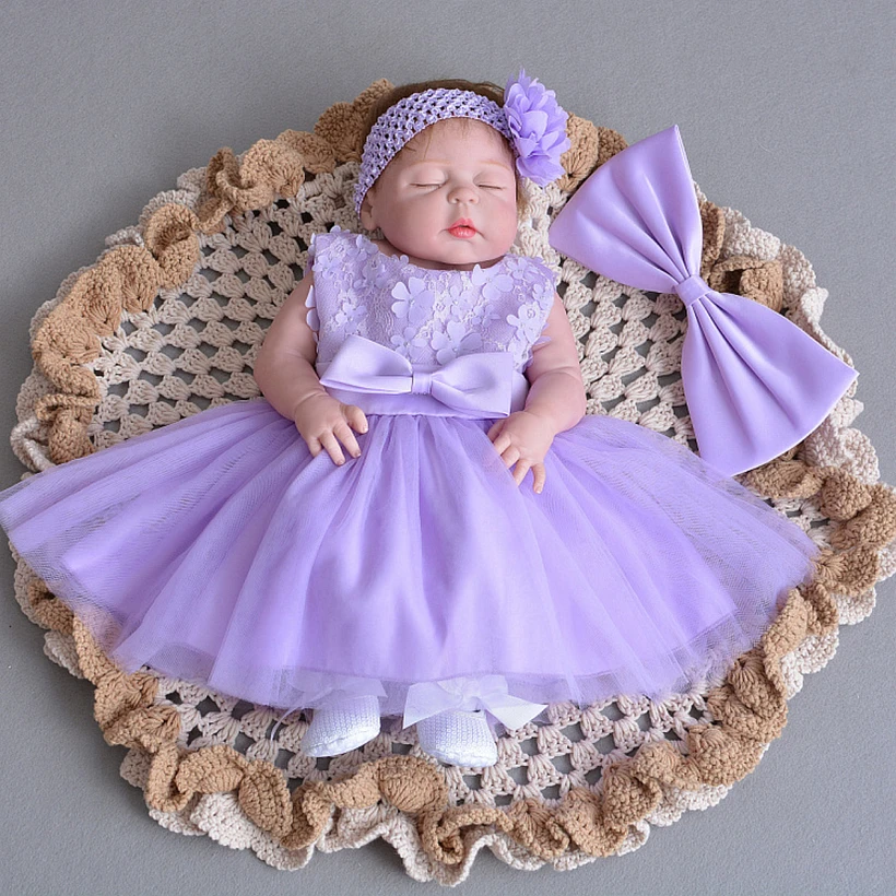 Платье для маленьких девочек; фиолетовая кружевная одежда с цветочным узором; платье для свадебной вечеринки для новорожденных; Menina; 1 год; платья для дня рождения; платье для крещения для младенцев