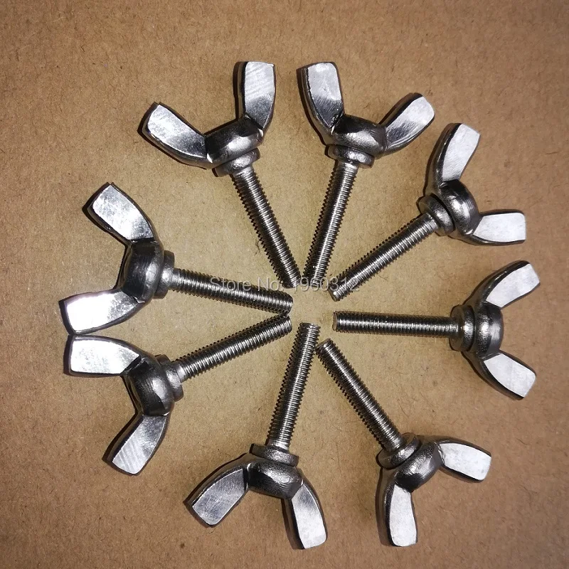 

10pcs/lot M3 M4 M5 M6 M8 M10*L DIN316 Stainless Steel A2-70 Thumb Butterfly Wing Hand Bolts Screws