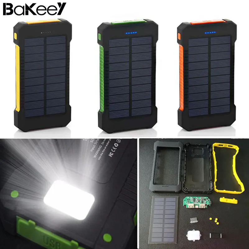 

High Quality Bakeey F5 10000mAh Solar Panel LED Dual USB Ports DIY Power Bank Case Battery Charger Kits Box