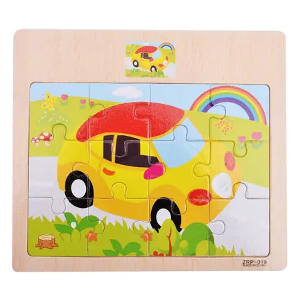 Детские деревянные головоломки обычные животные головоломки мультфильм Cutely Traffice познавательная головоломка развивающая игрушка для детей - Цвет: 18