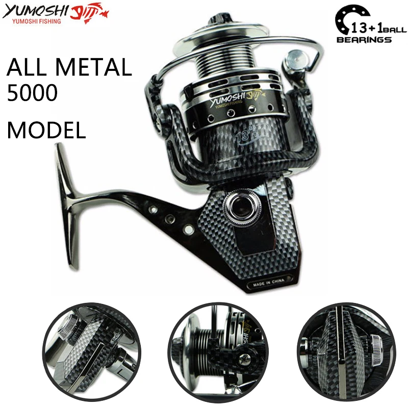 

Yumoshi 1000-7000 13+1BB Feeder Aluminum alloy wire cup Fishing Reels Spinning Reel wheel (5000)