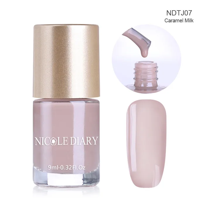 NICOLE DIARY 9ml Nail Polish Chameleon Metallic Jelly Holographic Polish Shiny Flakies Sequins Manicure Nail Art Lacquer Varnish - Цвет: Jelly NDTJ07