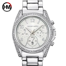 Rose Gold Top Luxury Brand Women Rhinestone Watches Calendar Waterproof Fashion Dress Ladies watch