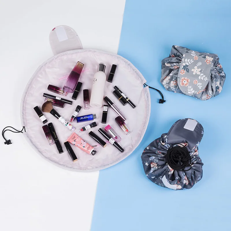 Creative Lazy Cosmetic Bag Large Capacity Portable Drawstring Storage
