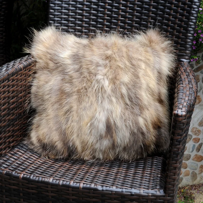 FreeShippingCXD7140x40cmNewProductsRaccoonFurHomeCushion