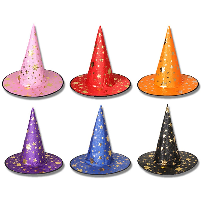 

Halloween Party Fancy Dress Decor Hat Witch Hats Masquerade Ribbon Wizard Hats Party HatCosplay Costume Accessories