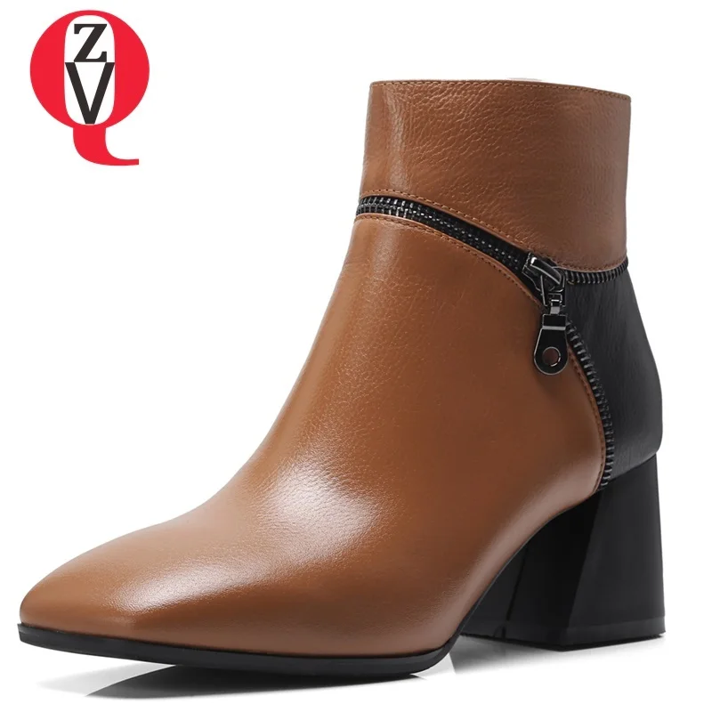 leather heeled boots with square toe