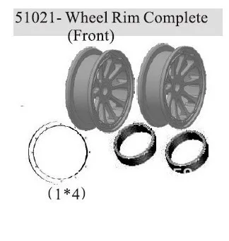 HSP part 51021 Wheel Rim Complete *2P For 1/5th RC Buggy Car Truck 94051/ 94054