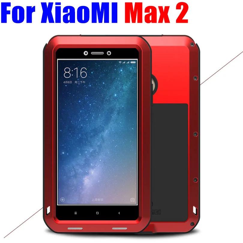 

For XiaoMI MAX2 2017 Original Lovemei Heavy Duty Aluminum Metal + Gorilla Glass Shock Drop Waterproof case for MI MAX2 M602