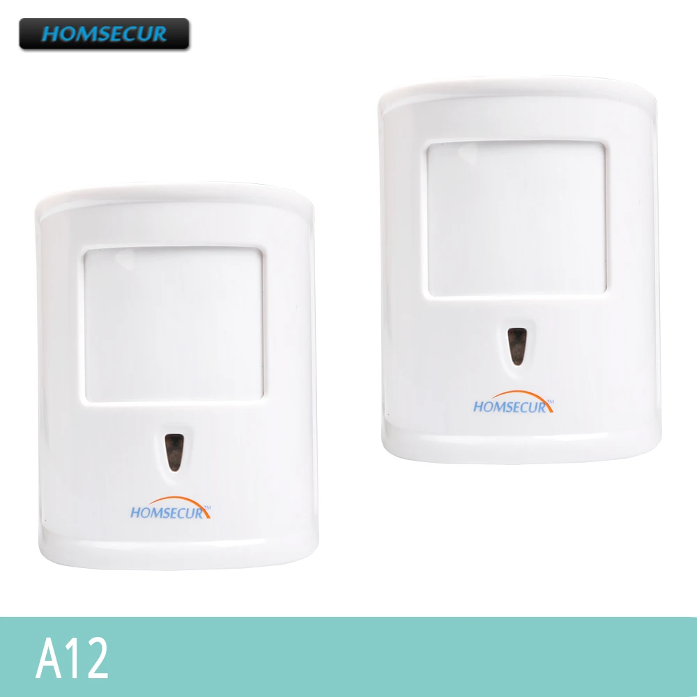 HOMSECUR 2Pcs 433MHz Wireless Pet Immune PIR A12 IR Motion Sensor under