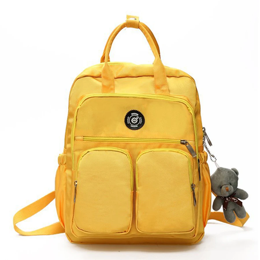 

Harajuku Waterproof Nylon Backpacks Women Casual Large Capacity Travel Bags for Teenager Solid Color Knapsack School Bag Student