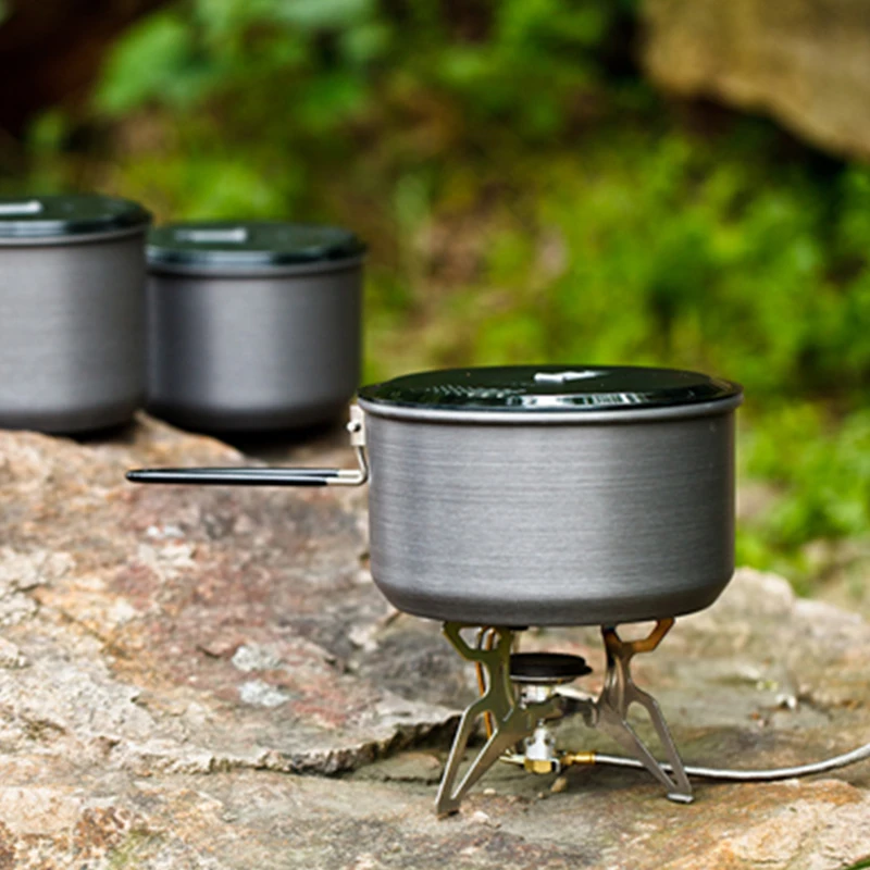 ALOCS al aire libre plegable de aluminio cocina utensilios Camping olla sartén tazón olla para mochila senderismo Picnic ligero