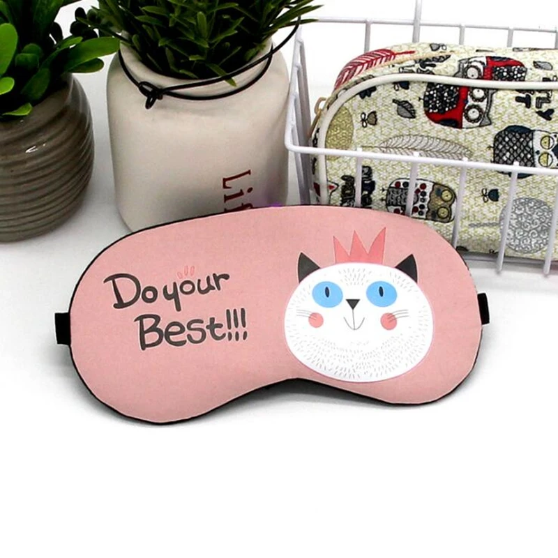 

1pc Cute Cartoon Sleeping Mask Cotton Eye Patch Cover Blindfold Eyeshade Massage Relaxing Headbands for Women Girls