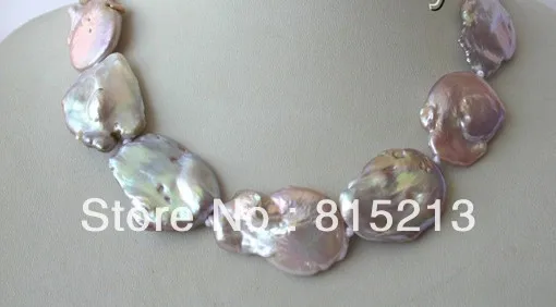 

N577 stunning big baroque lavender freshwater cultured pearl necklace N Discount NEW
