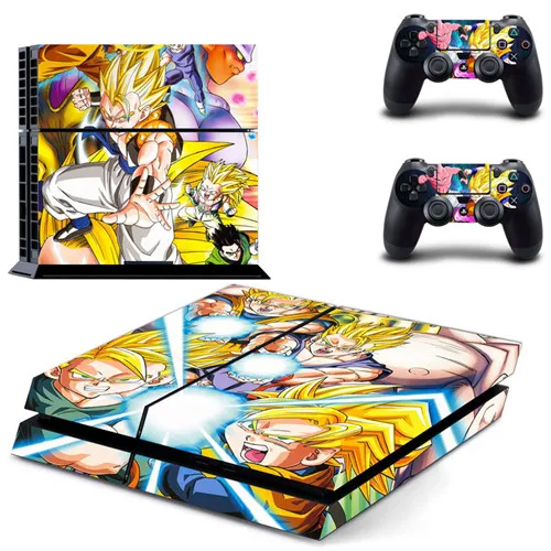 Аниме Dragon Ball Z Goku PS4 Кожа Наклейка для sony playstation 4 консоль и 2 контроллера кожи PS4 наклейка виниловый аксессуар - Цвет: DPTM0008