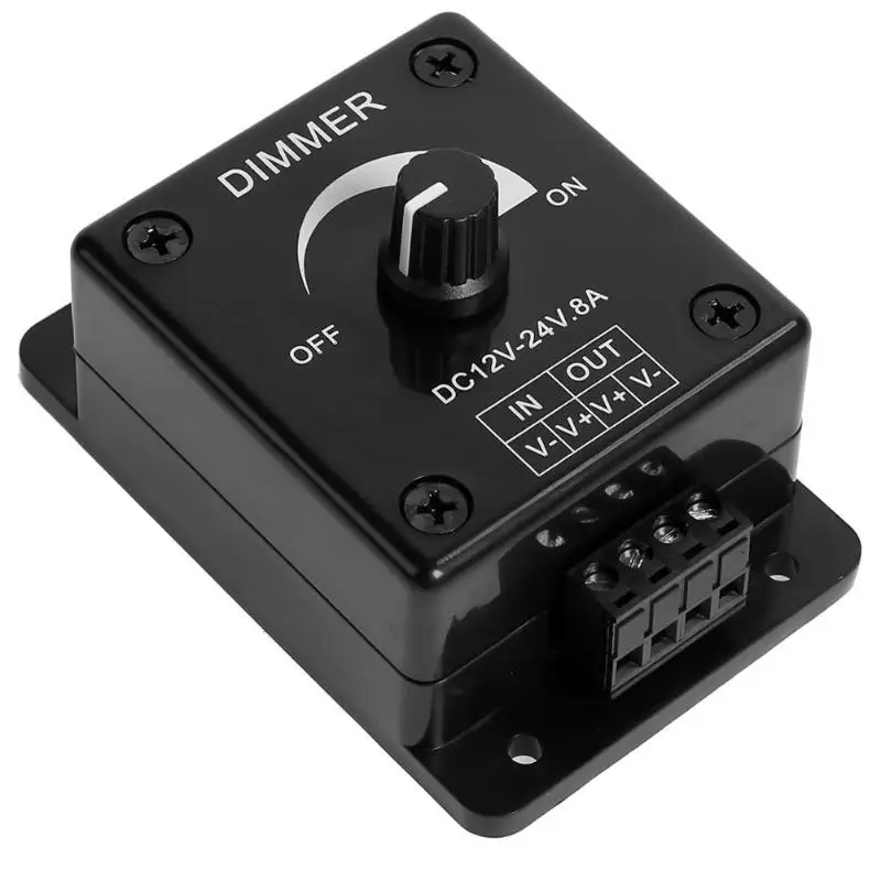 

Manual LED Dimmer Switch DC 12 24V 8A Adjustable Brightness Lamp Strip ON OFF Driver Single Color Power Supply Bulb Controller