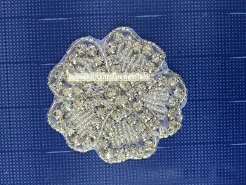 

Fashion Handmade Bling Flower Rhinestone Patches Cloth Beaded Seal Patch 10pieces/lot Very Shiny