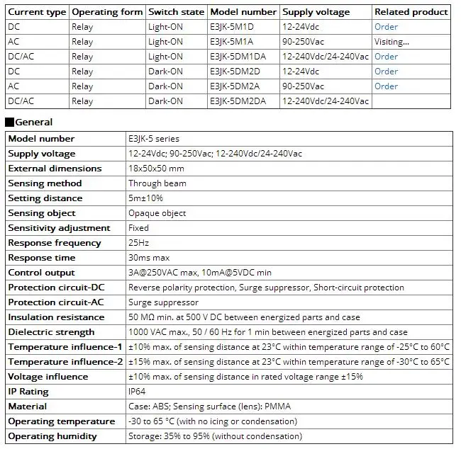 E3JK-5DM1 E3JK-5L DC12-24V/AC90-250V фотоэлектрический Сенсор переключатель Инфракрасный фотоэлемент детектив расстояние 5 м