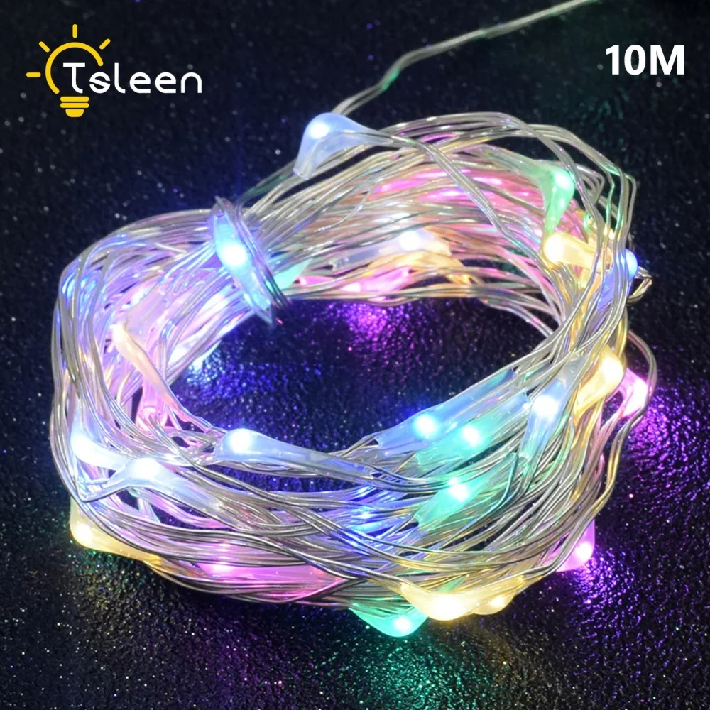 TSLEEN 5Pcs Cheap 5V USB LED String Silver Wire Fairy String Lights