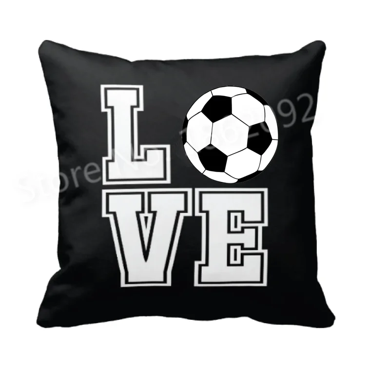 

Novelty Soccer Cushion Cover Love Football Soccer Throw Pillows Case Cool Soccer Pillow Covers Funny Sports Fan Gift 18 Two Side