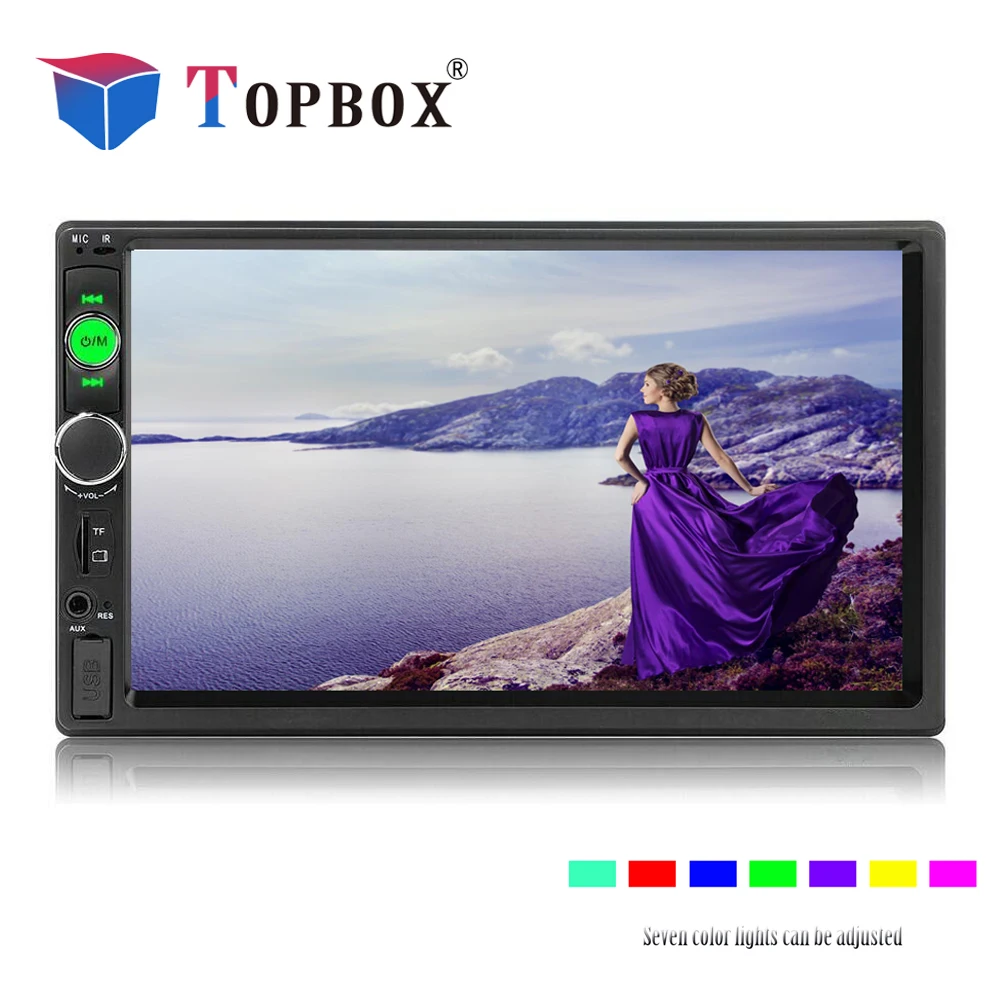 

Topbox 2 Din 7 inch Touch Screen Car Radio Bluetooth Multimedia Auto Audio Player Stereo Support Rear View Camera 2Din