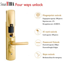 SmartYIBA интеллектуальные отпечатков пальцев замок электронный дверной замок Smart Digital Сенсорный экран Клавиатура+ отпечатков пальцев+ пароль+ карт IC+ ключ