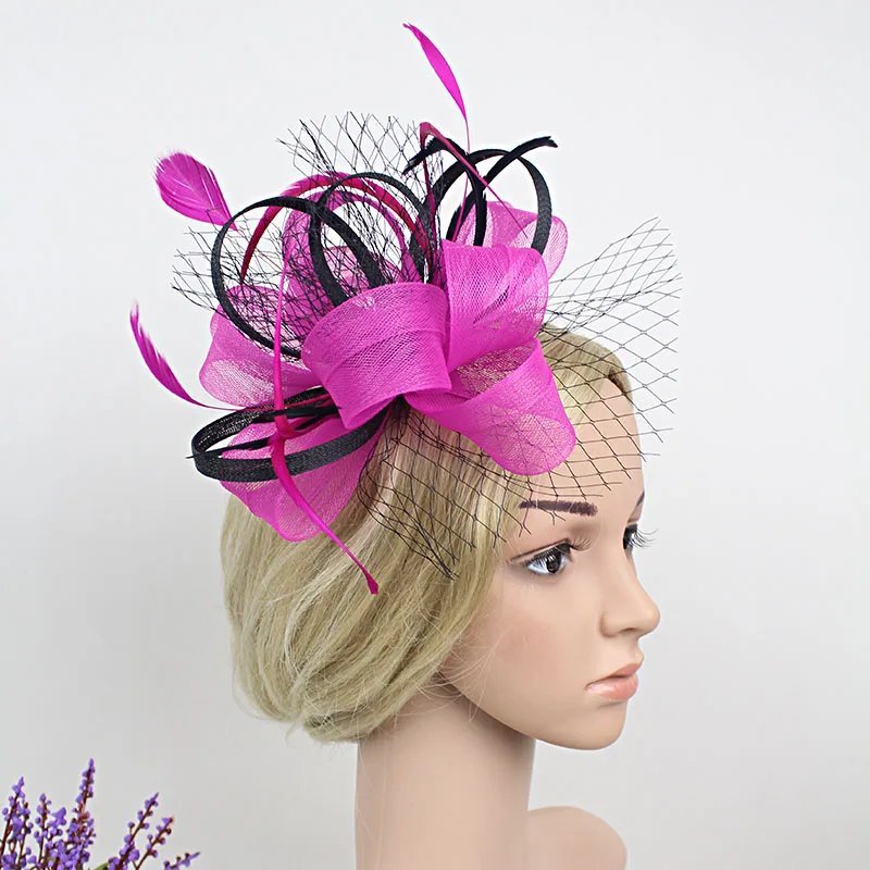 1079 9 De Réductionparis Royal Lady Coiffure De Mariage Classique Rouge Violet Bleu Plume Fascinator Clip Spectacle Fête Femmes Fantaisie Pince à