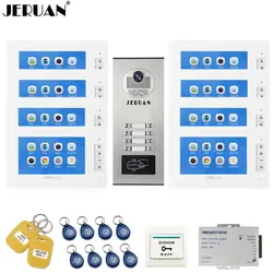 JERUAN 7 ''ЖК-дисплей видео домофон система записи RFID Доступа комплект безопасности для 8 квартир Камера к 8 бытовой