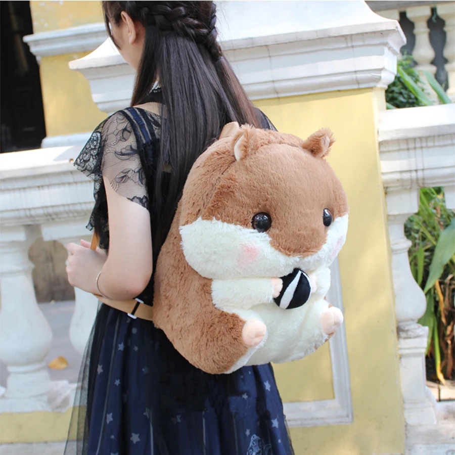

Harajuku Japan LOLITA Cartoon Cute Hamster Plush Backpack Teen Girl Designer Backpack High Quality Travel Bag Sweet Small Bag