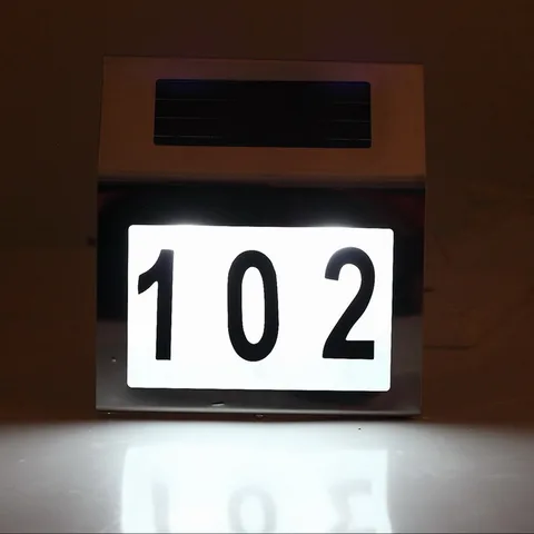 Emissor de Luz Luzes do Jardim da Lâmpada ao ar Movido a Energia Número da Casa da Lâmpada de Iluminação ao ar Diodo Solar Livre Inoxidável Lumination Doorplate