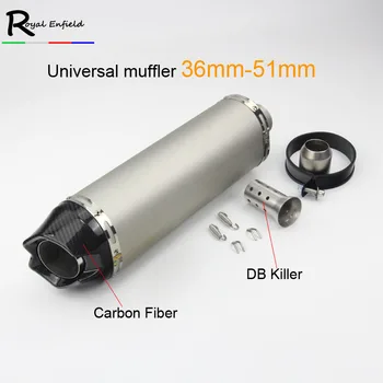 

big size 470mm 47CM moto escape db killer 36mm 51mm exhaust pipe motorcycle exhuast motorbike laser sticker Universal muffler