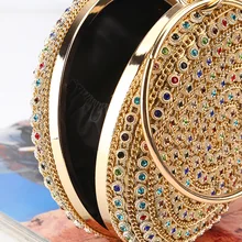 От H легкая шикарная дизайнерская роскошная сумка-мешок, круговая красочная Бриллиантовая сумка, вечерние сумки для женщин, клатчи