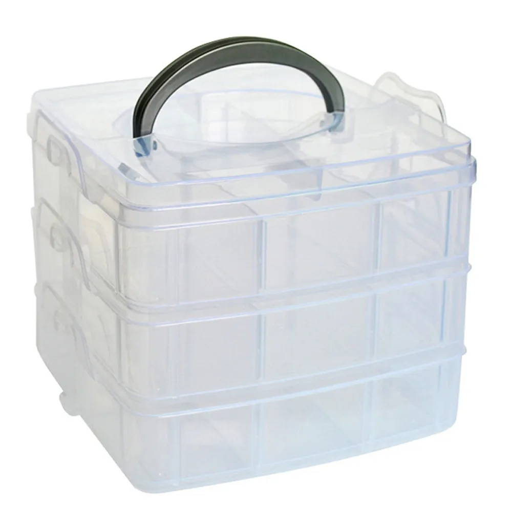 Прозрачный пластиковый органайзер для хранения ювелирных изделий, чехол для инструментов,, органайзер для макияжа, косметический контейнер