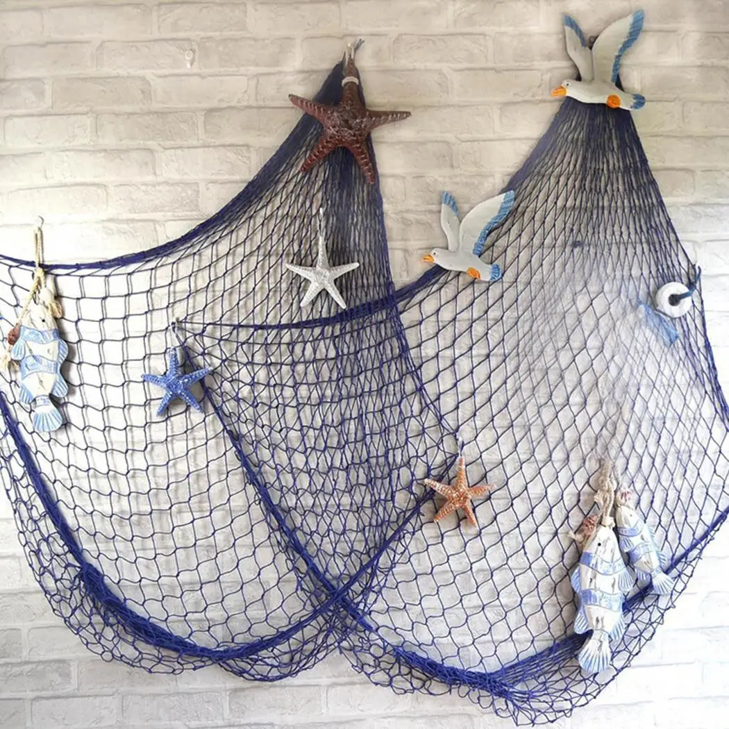 

Mediterranean Style Creative Background Bar Decorative Hanging Fishing Net Home, Restaurant, Cafe, Hotel
