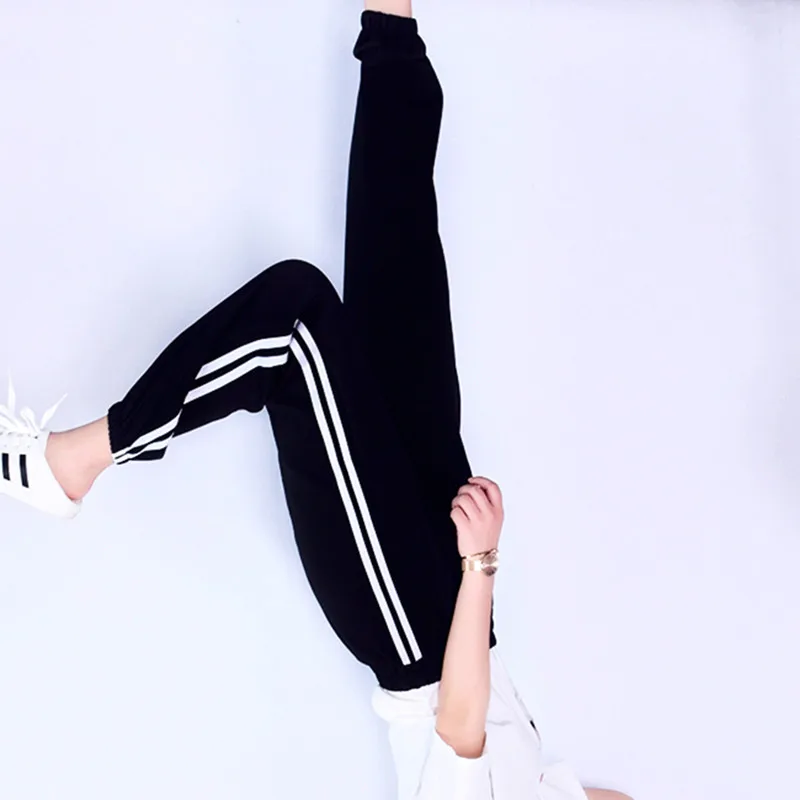 

Women's Sports Pants Bottoms Spring Summer Female Joggers Clothes Double Striped Haren Pants Sweatpants Sportswear Trousers 2019