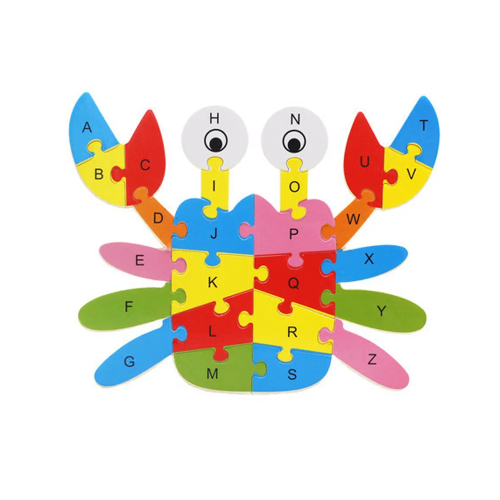Пазл с мультяшными животными для малышей деревянные головоломки животных цифры изучение алфавита развивающая игрушка для детей