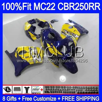 

Injection Body For HONDA CBR250RR CBR 250RR 90 95 96 97 98 Blue yellow 88HM.14 MC22 CBR250 RR 1990 1995 1996 1997 1998 Fairing