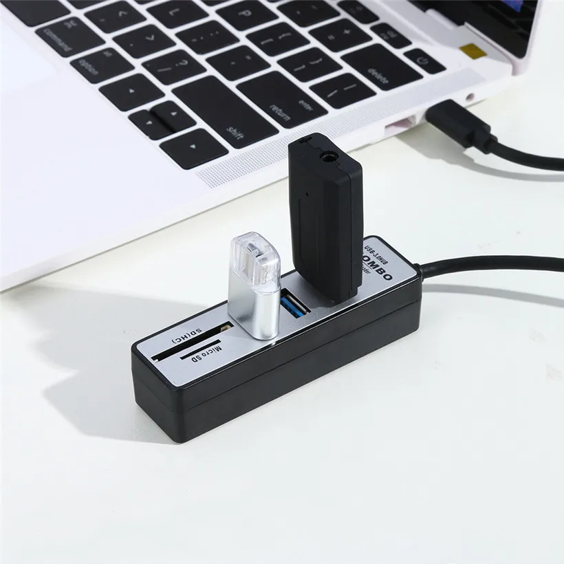 CARPRIE быстрая скорость 2 в 1 OTG USB3.0 концентратор сплиттер комбо 3 порта и SD/TF кард-ридер черный белый концентраторы для портативных ПК 81205