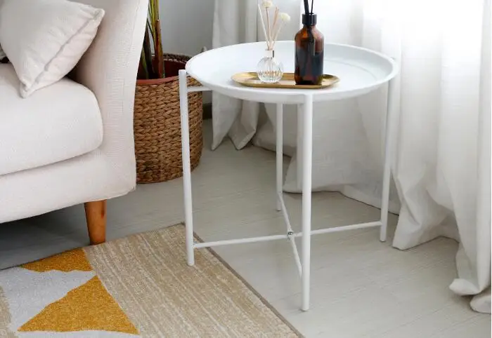 45*45CM Northern Europe tea table Iron side table Piano coating Bedside table Small disc Coffee table 45*45CM Northern Europe tea table Iron side table Piano coating Bedside table Small disc Coffee table