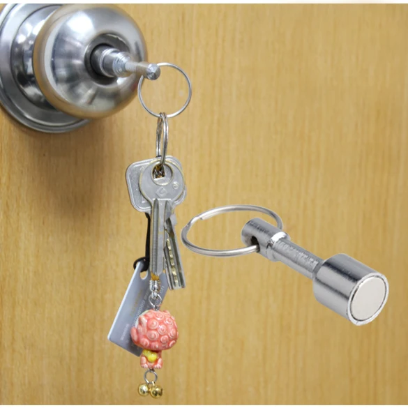 

NEW 2 Pcs Super-Strong Neodymium Pocket Chain Split Ring Keyrings Magnet Holder Sale KQS