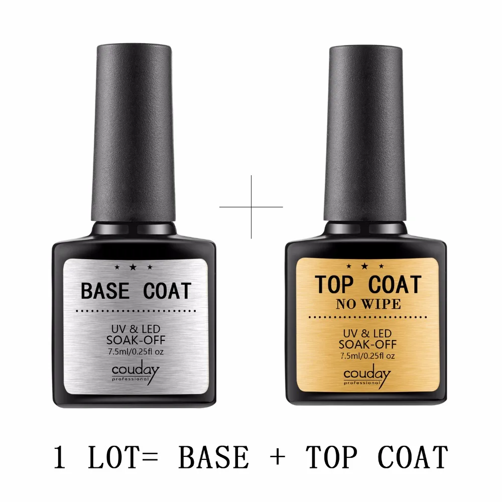 

one lot in 2 pcs Long Lasting Nail Gel Lacquer base top coat For UV Nail Gel