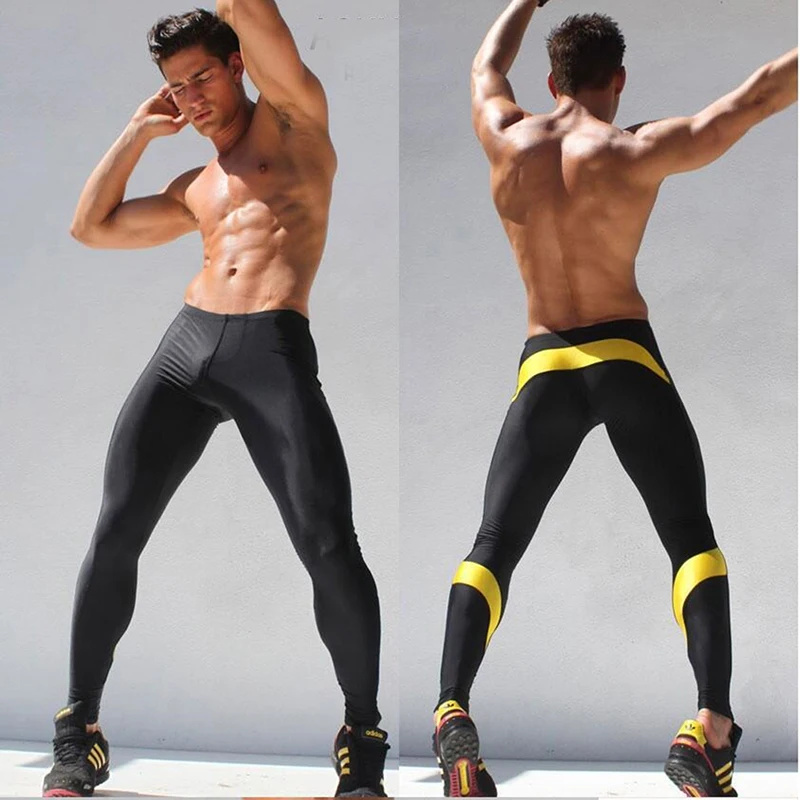 Mens Workout Fitness Elastic Breathable Leggings Pants Bottom Crossfit